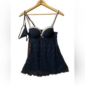 Lace Babydoll Lingerie with Bra and Panty Set
